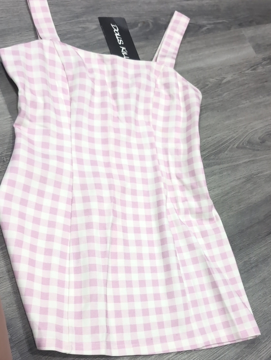 Dolls Kill Dresses & Skirts - Dolls Kill Pink and White Gingham Strap Dress